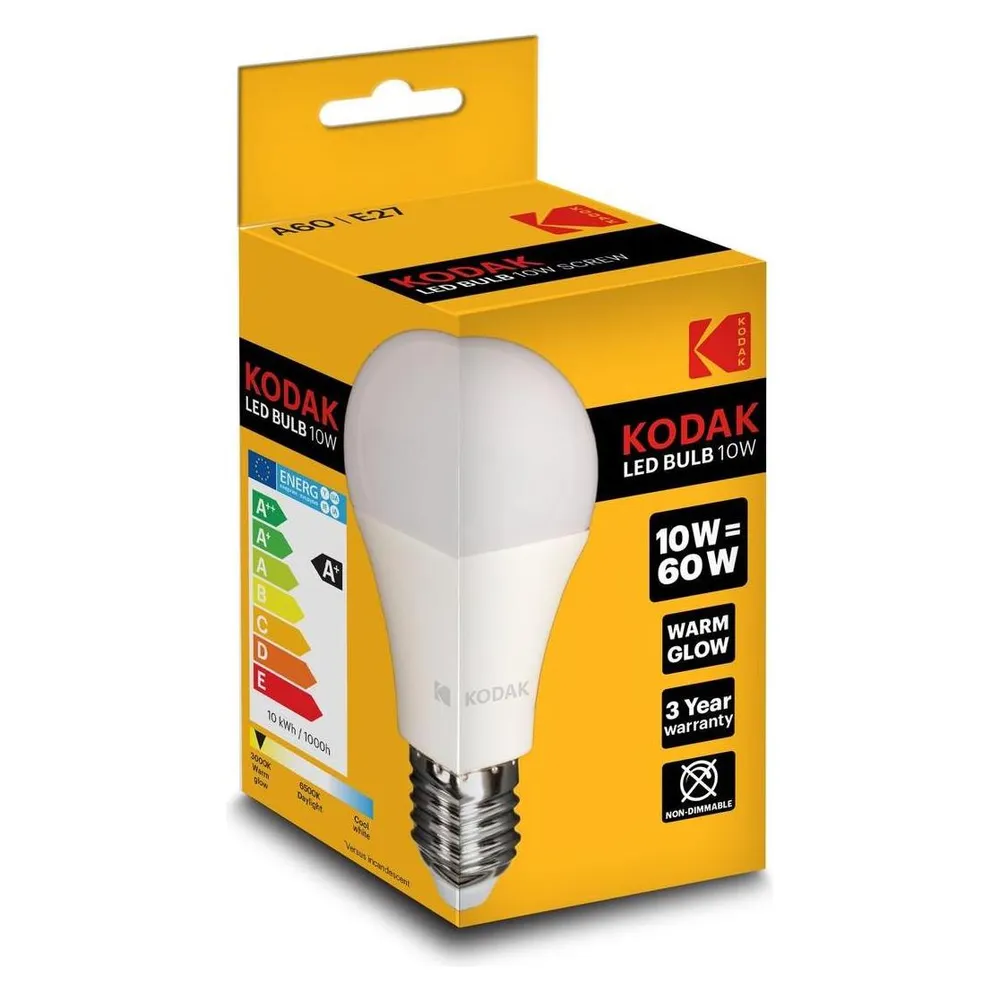 Kodak LED Bulb A60 E27 806lm Warm Glow 10W/60W.