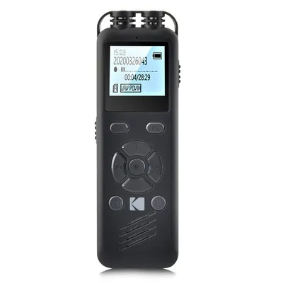Kodak VRC250 Digitaler Diktiergerät, 8 GB, MP3-Mini-Klinke, 3,5 mm, Schwarz