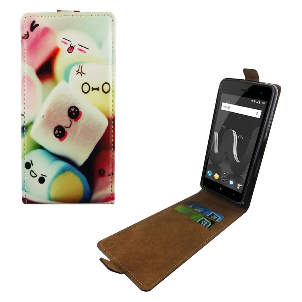 König Design Wiko Jerry 2 Hülle Case Handy Cover Schutz Tasche Flip Schutzhülle Schale Bunt