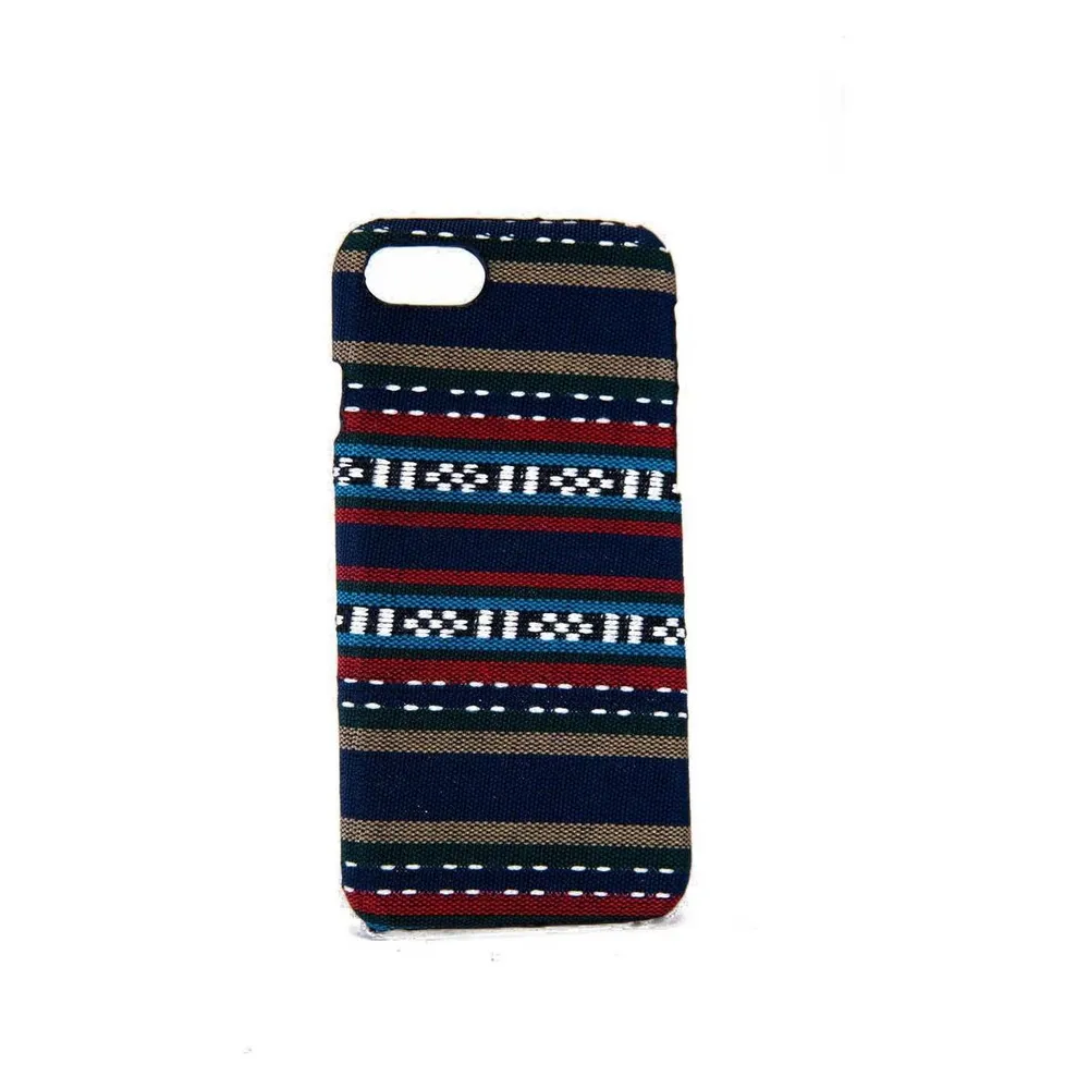 König Design Handyhülle aus Stoff Case für Apple iPhone 8 Cover Etuis Bumper Schale Blau