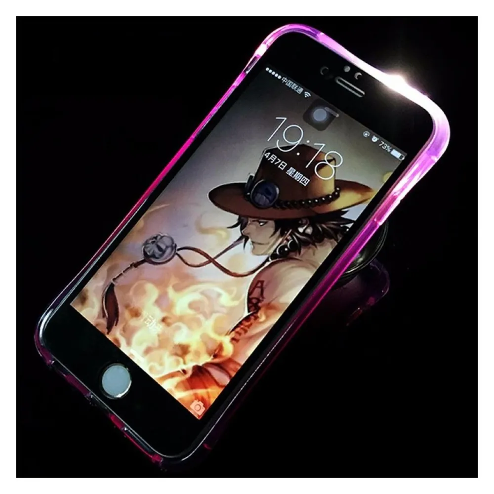 König Design Handy Hülle LED Licht bei Anruf für Handy Apple iPhone X Violett Case Cover Neu
