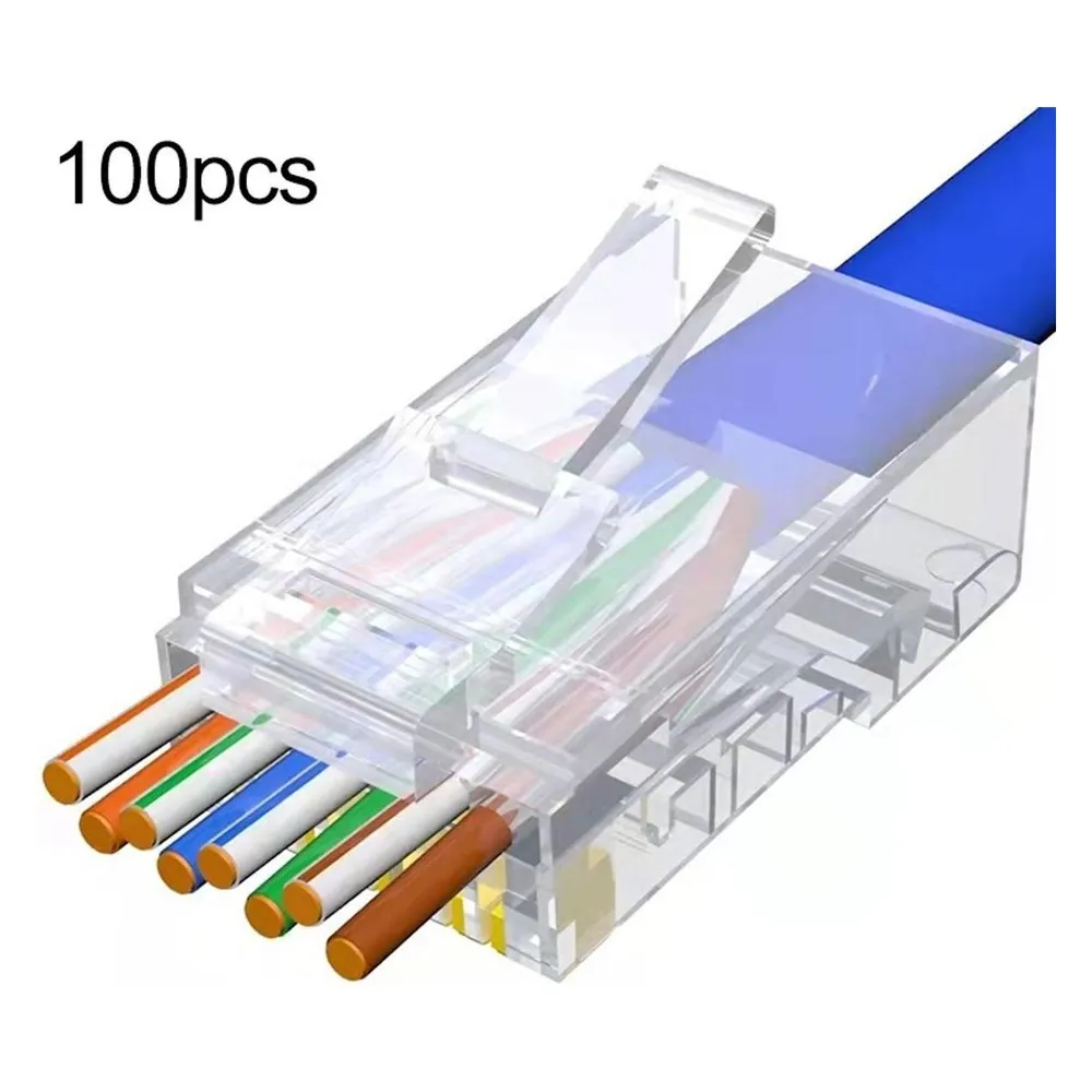 König Design 100x Crimpstecker RJ45 CAT5e Modular Crimp Patchkabel Netzwerk 8P8C RJ-45 CAT 5e