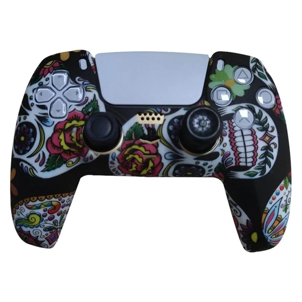 König Design 2 x Schutzhülle für Playstation 5 DualSense Controller Skin Silikon Schutz Motiv (PS5)