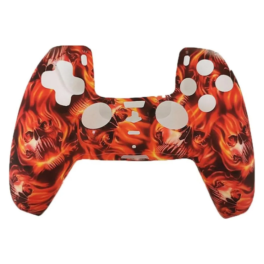 König Design 2 x Schutzhülle für Playstation 5 DualSense Controller Skin Silikon Schutz Motiv
