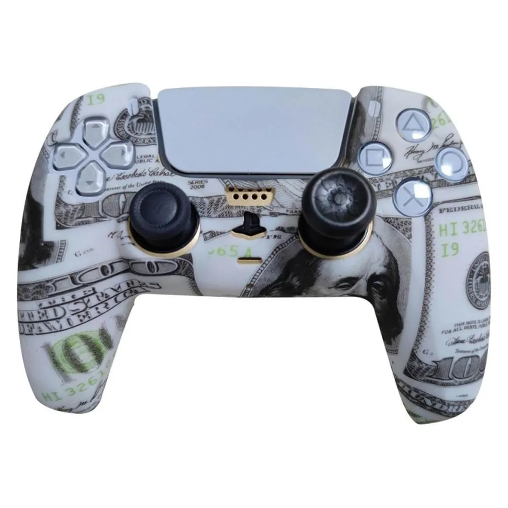 König Design 2 x Schutzhülle für Playstation 5 DualSense Controller Skin Silikon Schutz Motiv (PS5)