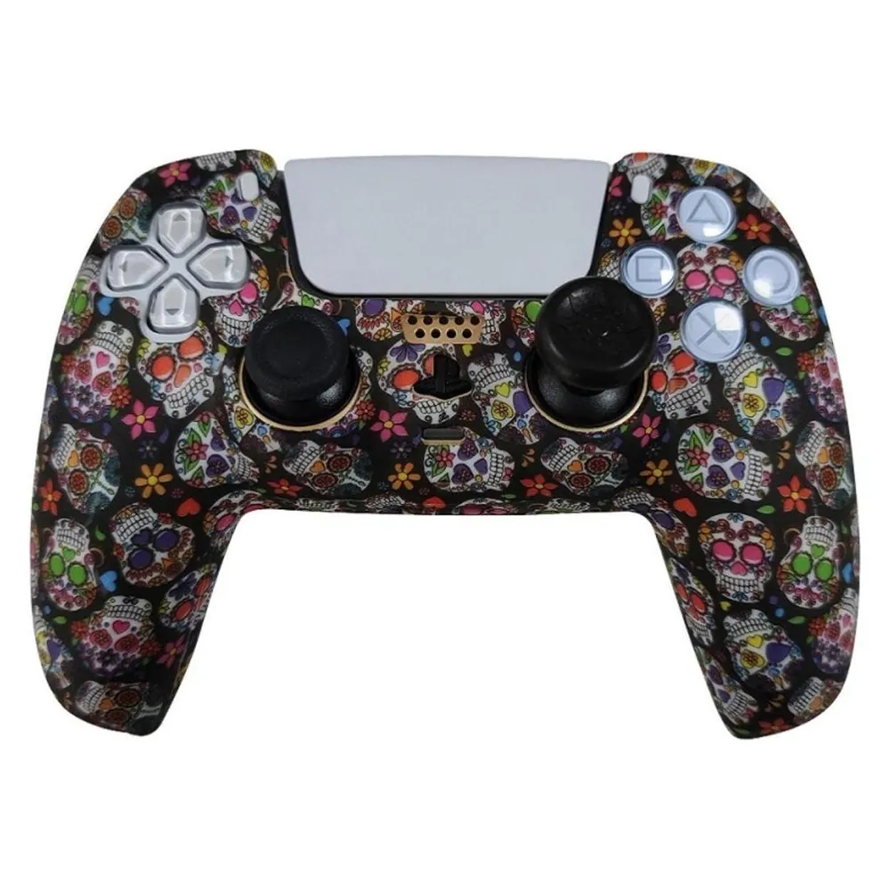 König Design 2 x Schutzhülle für Playstation 5 DualSense Controller Skin Silikon Schutz Motiv (PS5)