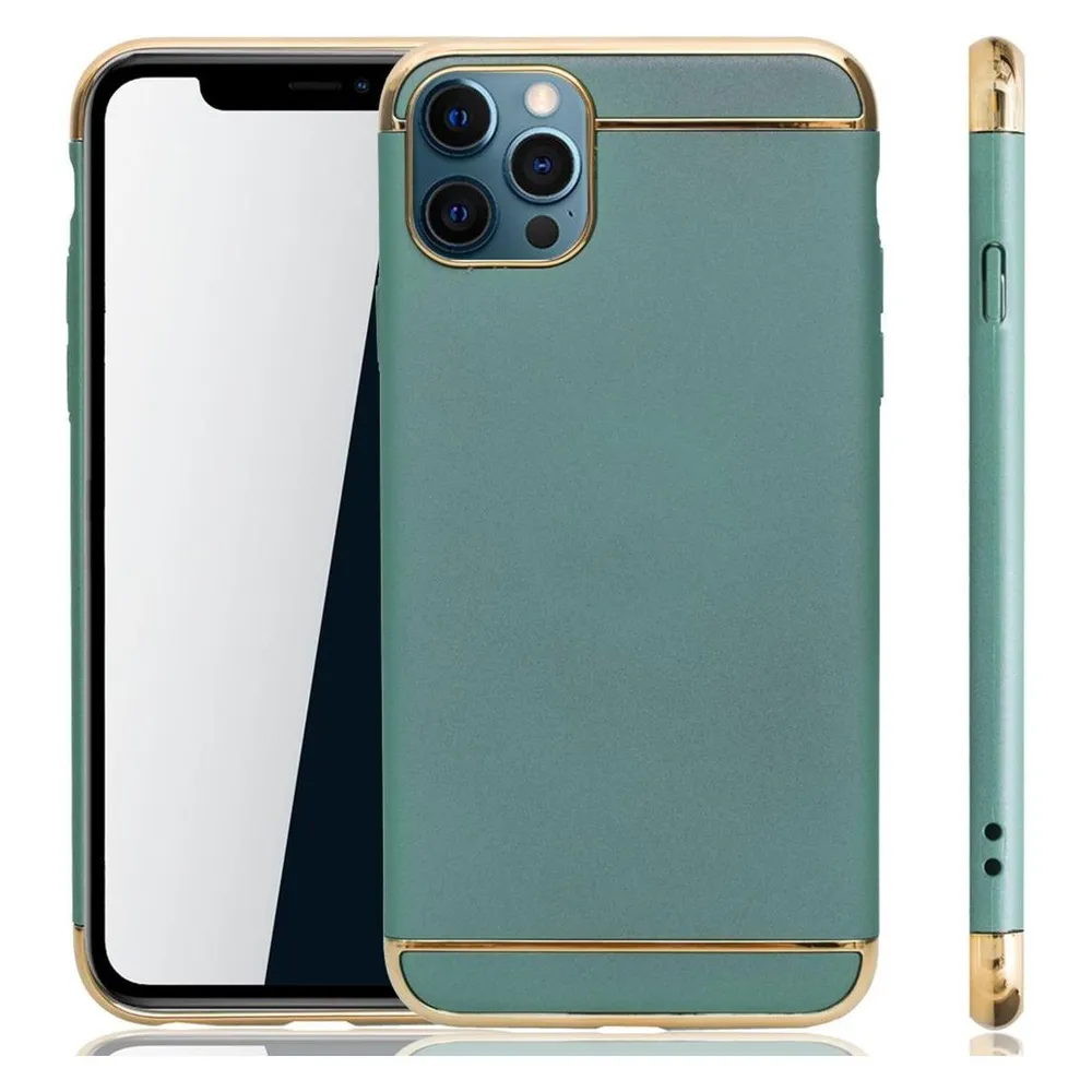 König Design Apple iPhone 12 / 12 Pro Hülle Case Handy Cover Schutz Tasche Schutzhülle Etui Grün (Apple iPhone 12, Realme 12 Pro+)