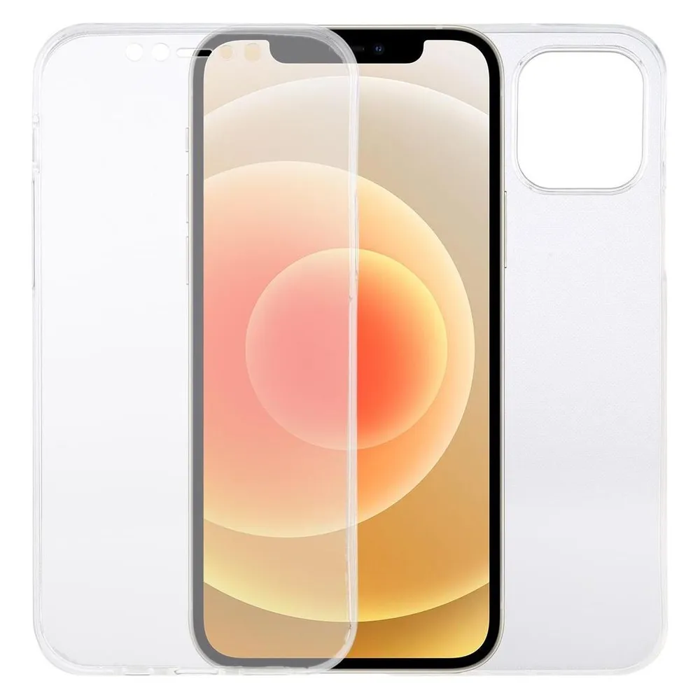 König Design Apple iPhone 12 / 12 Pro Hülle Case 360 Handy Schutz Cover Full TPU Transparent