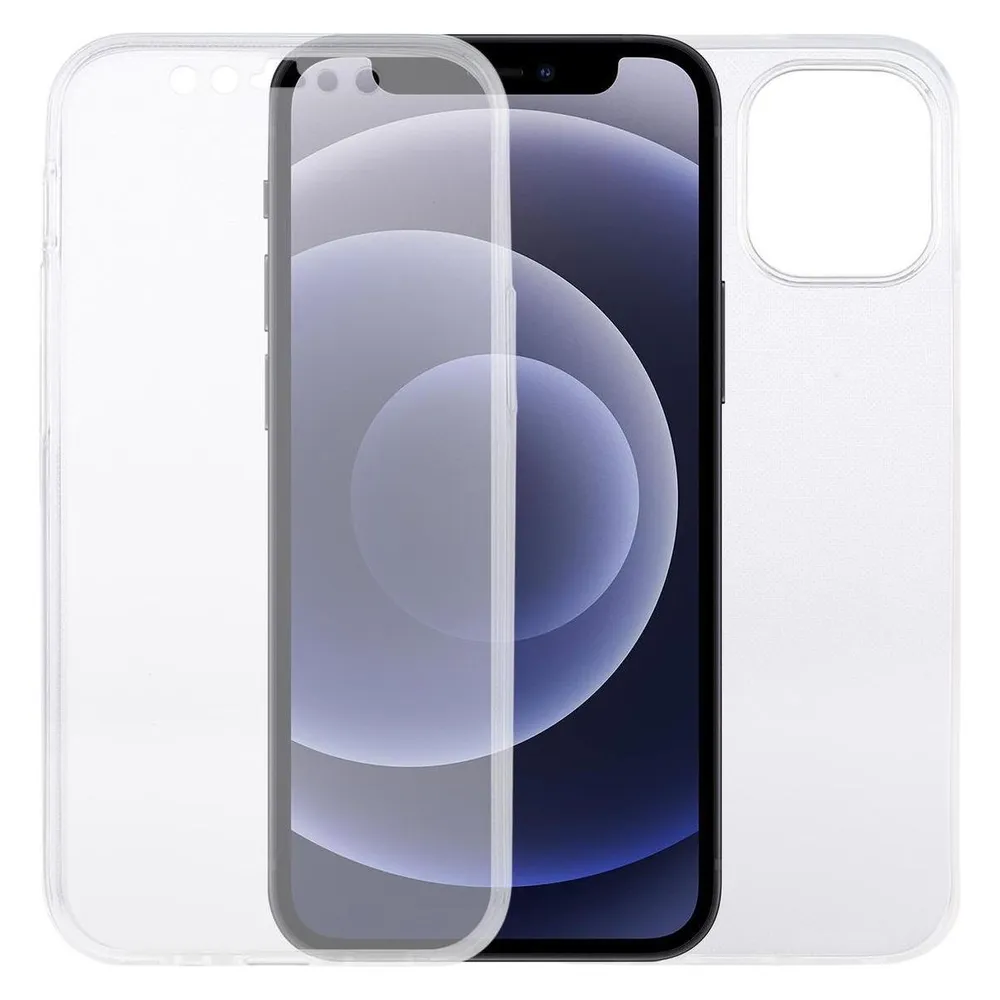 König Design Apple iPhone 12 mini Hülle Case 360 Handy Schutz Tasche Cover Full Transparent