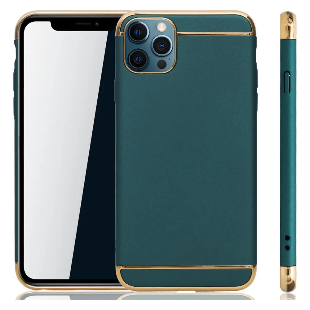 König Design Apple iPhone 12 Pro Max Hülle Case Handy Cover Schutz Tasche Schutzhülle Etui Grün (Apple iPhone 12 Pro Max)