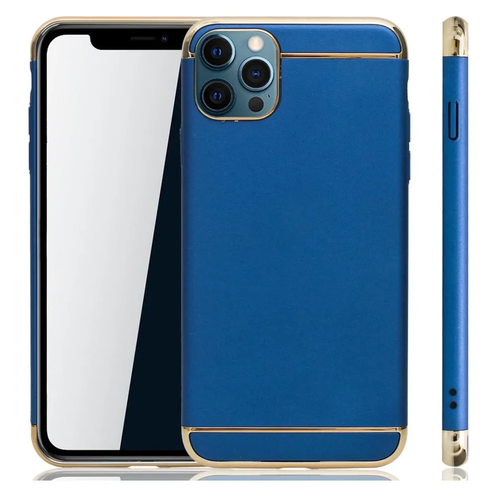 König Design Apple iPhone 12 Pro Max Hülle Case Handy Cover Schutz Tasche Schutzhülle Bumper Blau