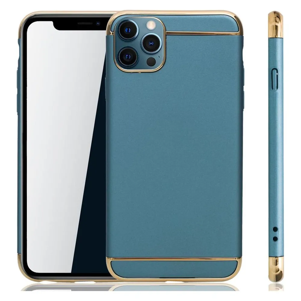 König Design Apple iPhone 12 Pro Max Hülle Case Handy Cover Schutz Tasche Schutzhülle Etui Blau