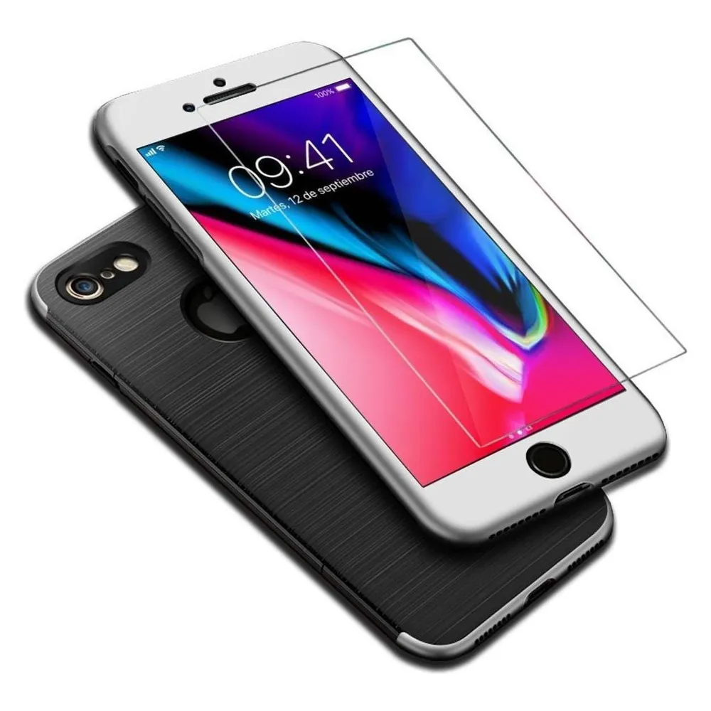 König Design Apple iPhone 6 / 6s Hülle Case Handy Cover Schutz Etui Schutzhülle Carbon Silber (Apple iPhone 6, Apple iPhone 6s)