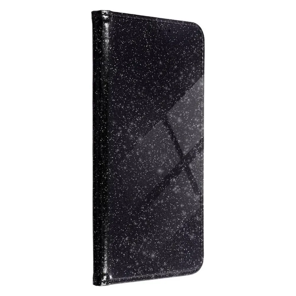 König Design Apple iPhone 7 / 8 / SE 2020 Handyhülle Schutztasche Blumen Etui Glitzer Schwarz