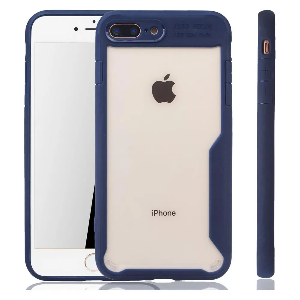 König Design Apple iPhone 7 Plus Hülle Case Handy Cover Schutz Tasche Schutzhülle Bumper Blau (Apple iPhone 7 Plus, Apple iPhone 8 Plus)
