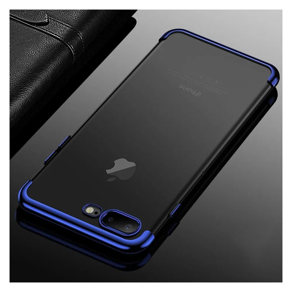 König Design Apple iPhone 7 Plus Hülle Case Handy Cover Schutz Tasche Schutzhülle Bumper Blau (Apple iPhone 7 Plus, Apple iPhone 8 Plus)
