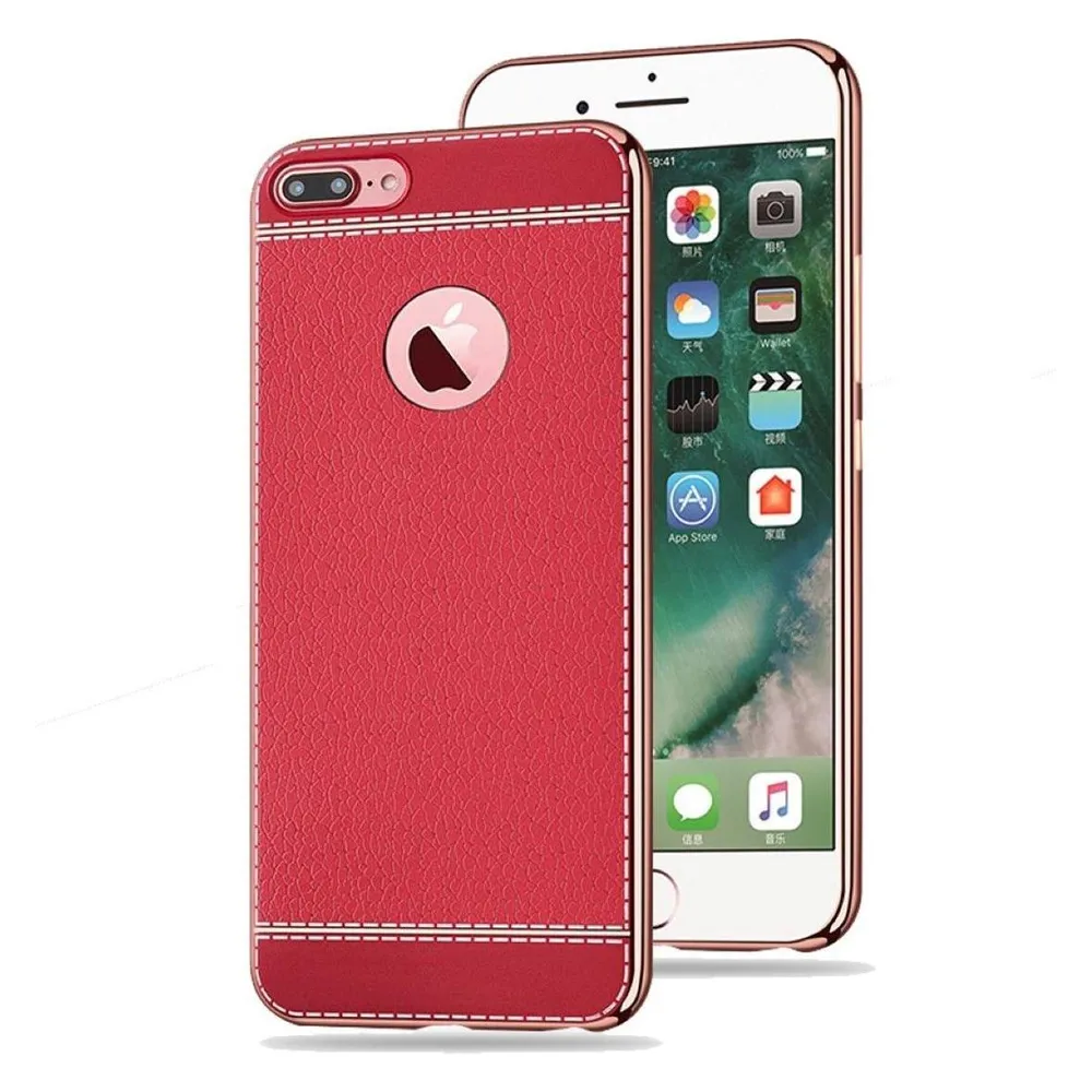 König Design Apple iPhone 7 Plus Handy Hülle Schutz Case Chrom Back Cover Ultra Slim Rot