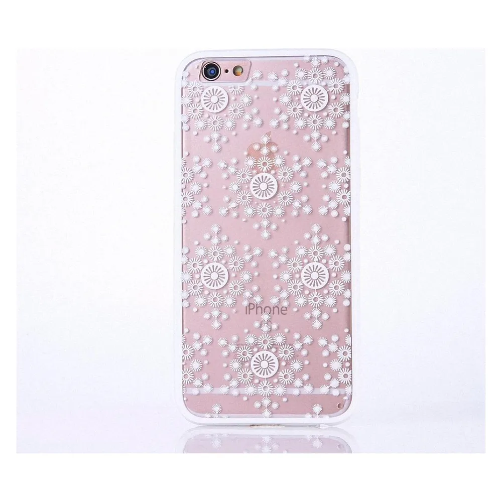 König Design Apple iPhone 8 Handy Hülle Mandala Case Schutzhülle Motiv Cover Flocken Weiss Neu