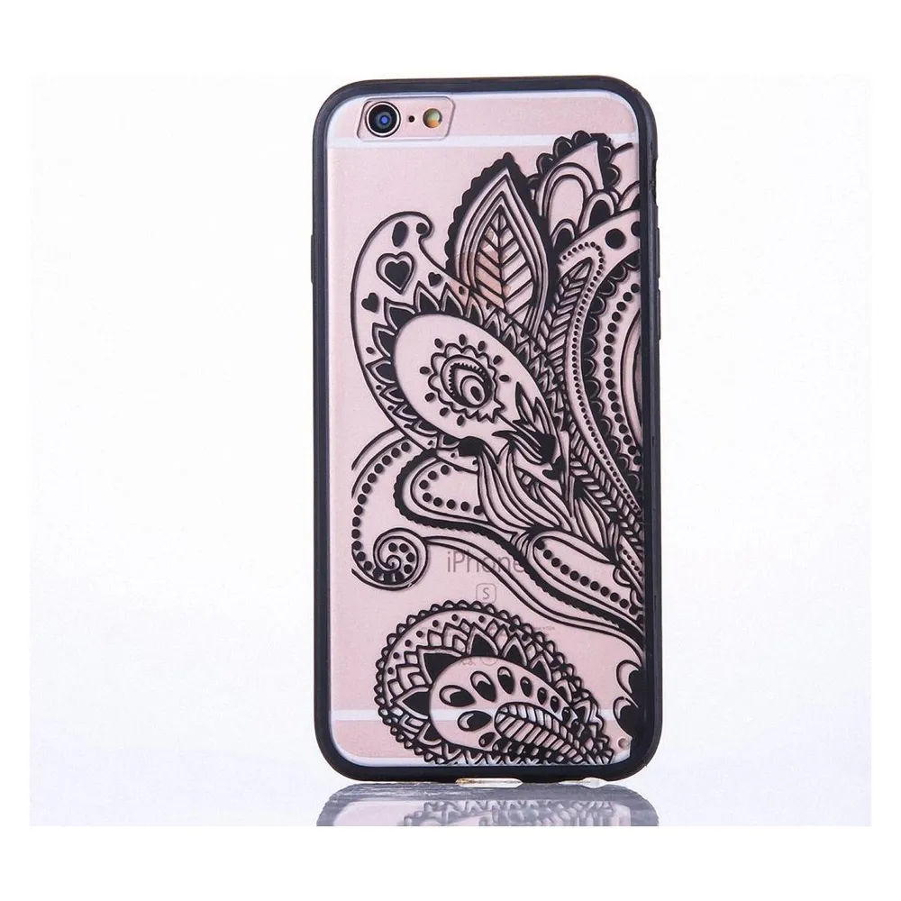 König Design Apple iPhone 8 Plus Handy Hülle Mandala Case Schutzhülle Motiv Blüte Schwarz