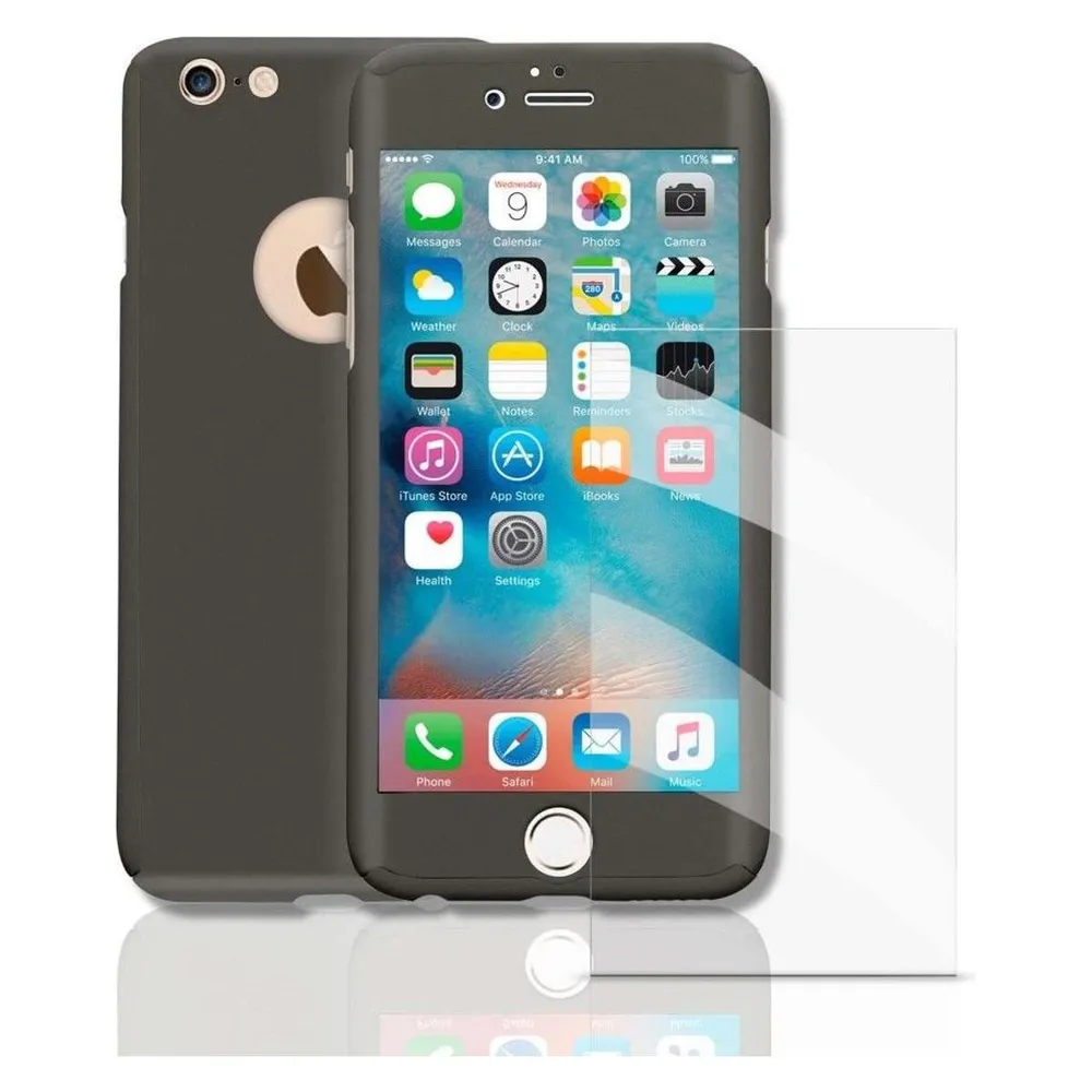 König Design Apple iPhone 8 Plus Handy Hülle Schutz Case Cover Panzer Schutz Glas Transparent