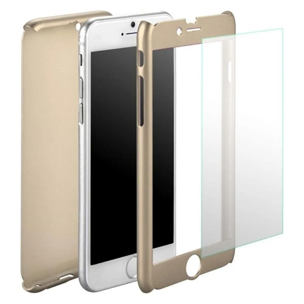 König Design Apple iPhone 8 Plus Hülle Case Handy Cover Schutz Tasche Bumper Panzerfolie Gold