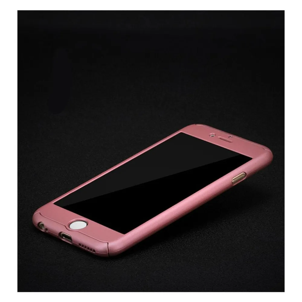 König Design Apple iPhone 8 Plus Handy Hülle Schutz Case Full Cover Panzer Schutz Glas Rose