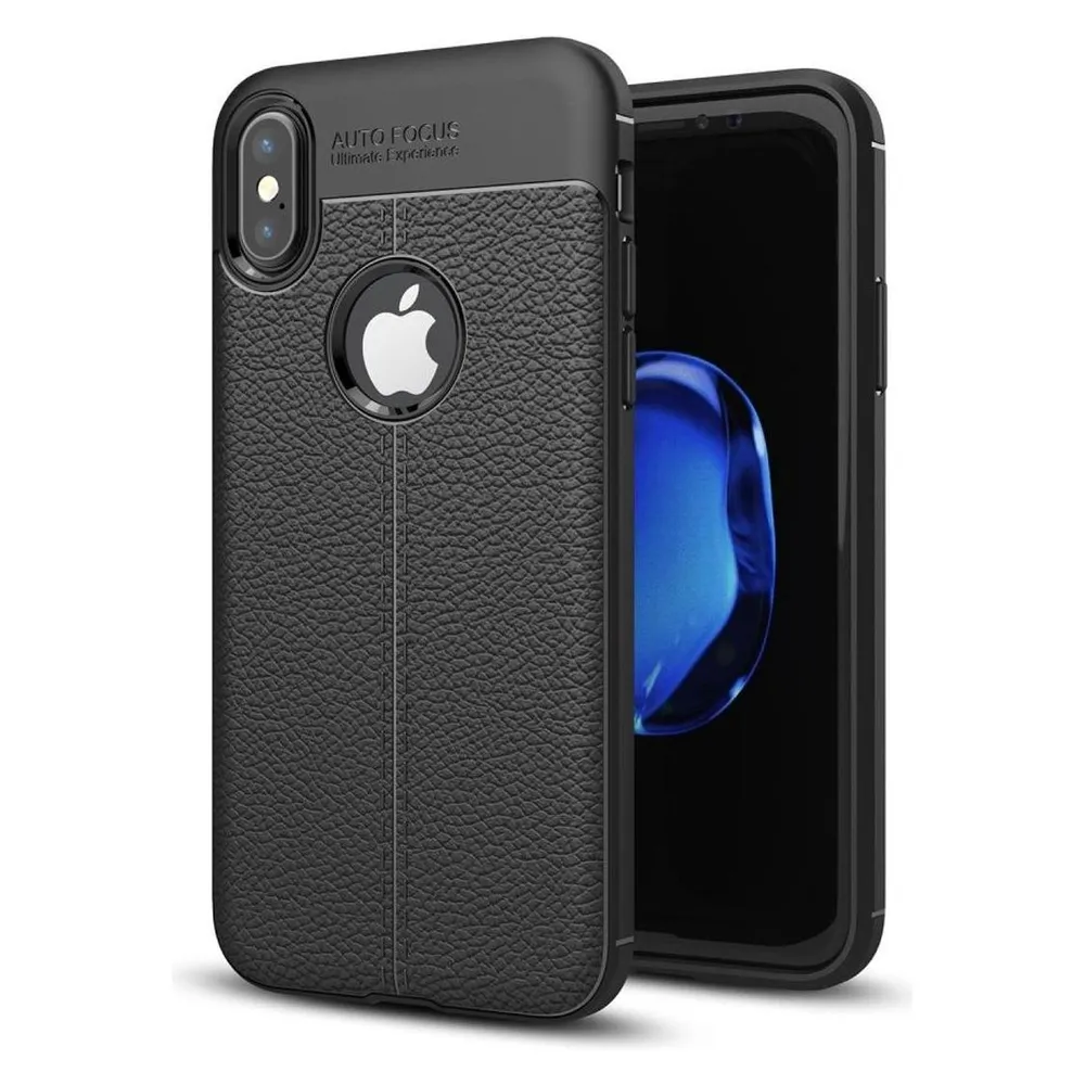 König Design Apple iPhone X / 10 Handy Hülle Schutz Case Back Cover Silikon Bumper Schwarz