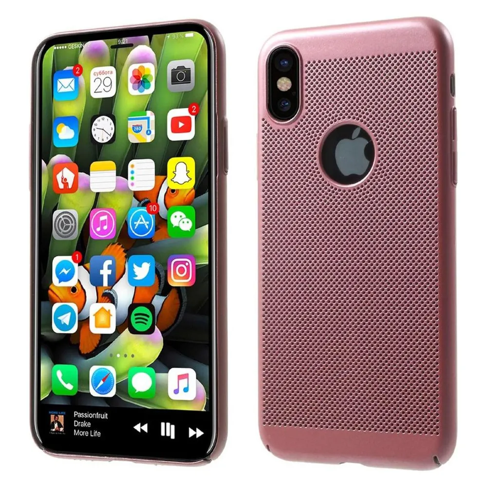 König Design Apple iPhone X Hülle Case Handy Cover Schutz Tasche Schutzhülle Bumper Etui Rosa