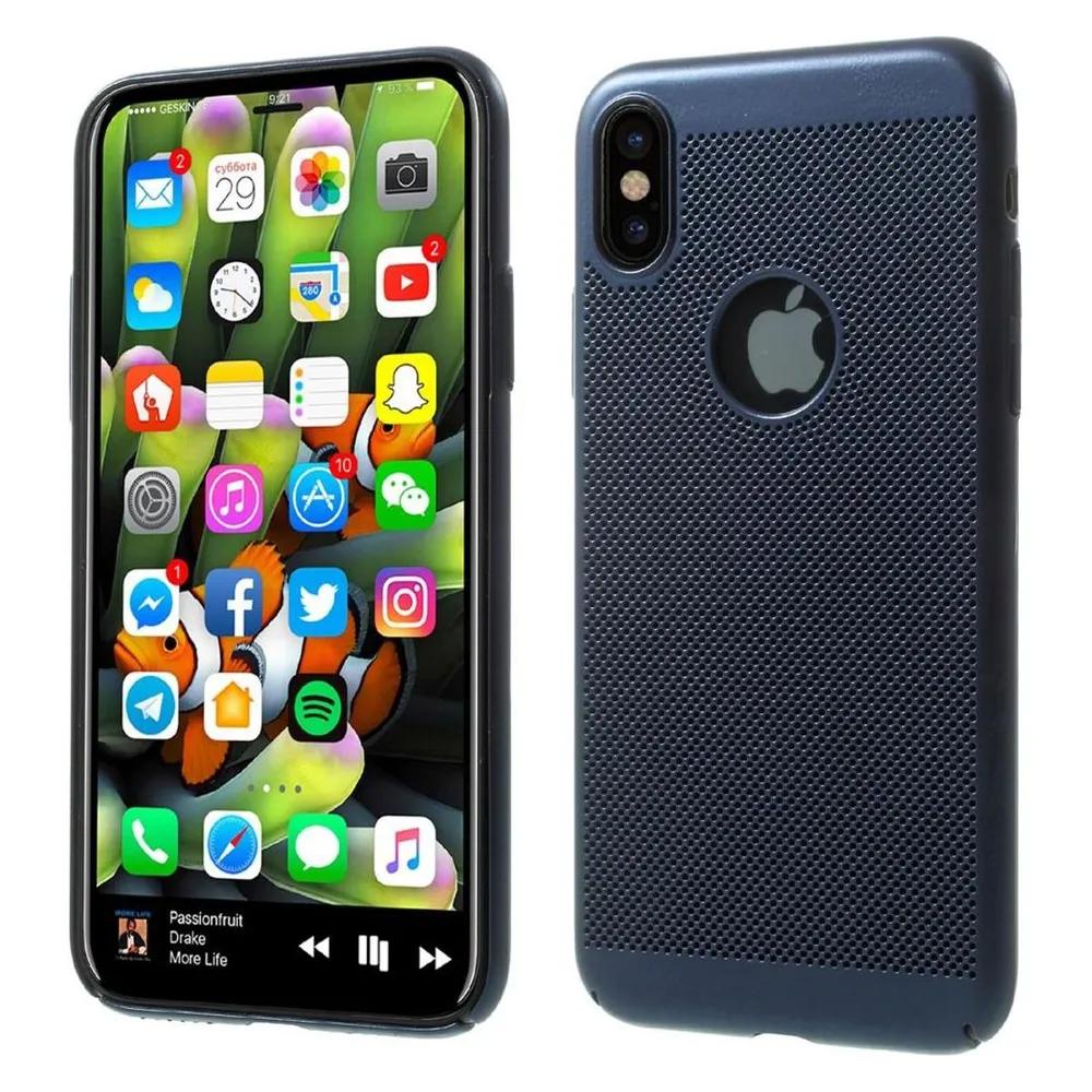 König Design Apple iPhone X Hülle Case Handy Cover Schutz Tasche Schutzhülle Bumper Etui Blau (Apple iPhone X, Apple iPhone XS)