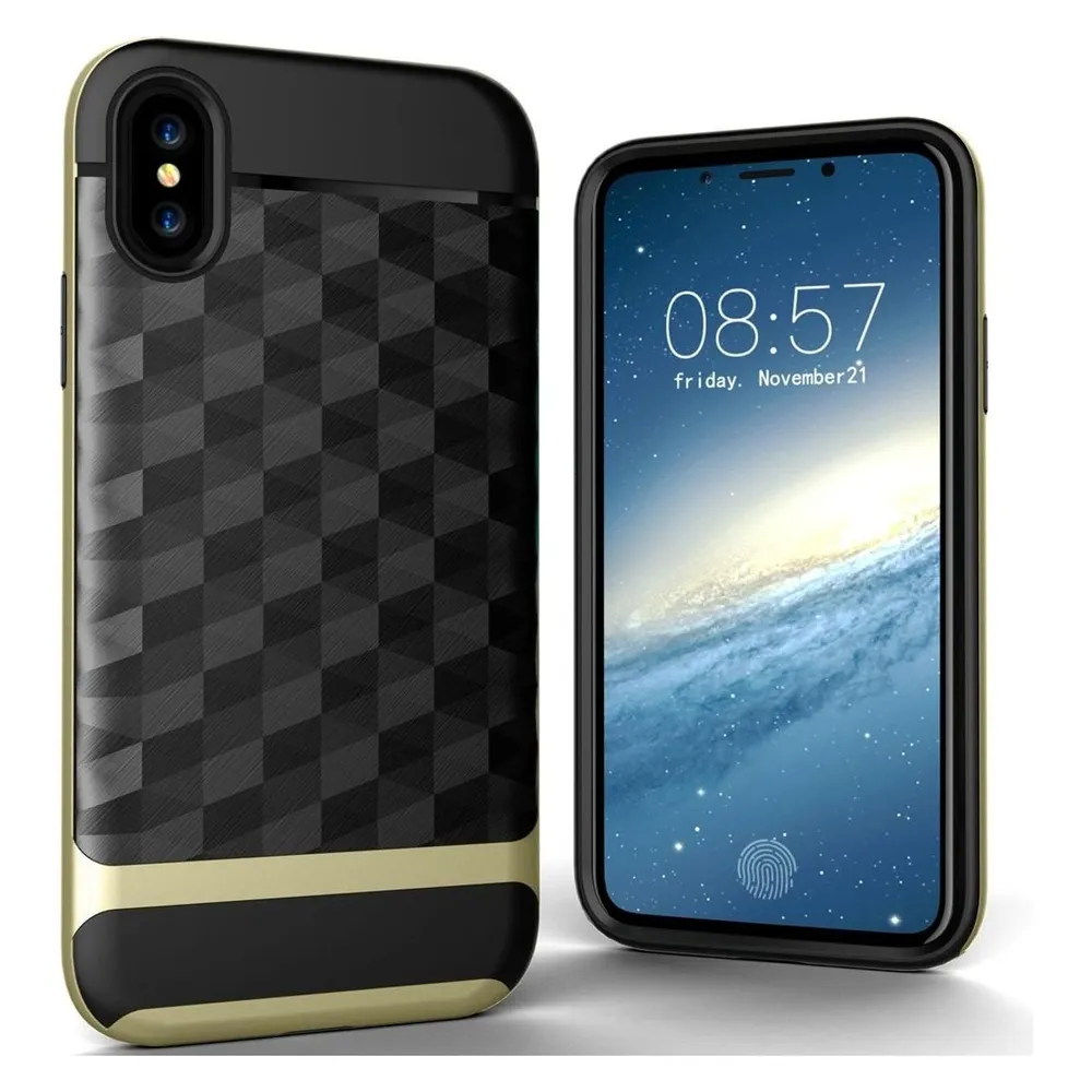 König Design Apple iPhone X / XS Hülle Case Handy Cover Schutz Tasche Schutzhülle Bumper Gold (Apple iPhone X, Apple iPhone XS)