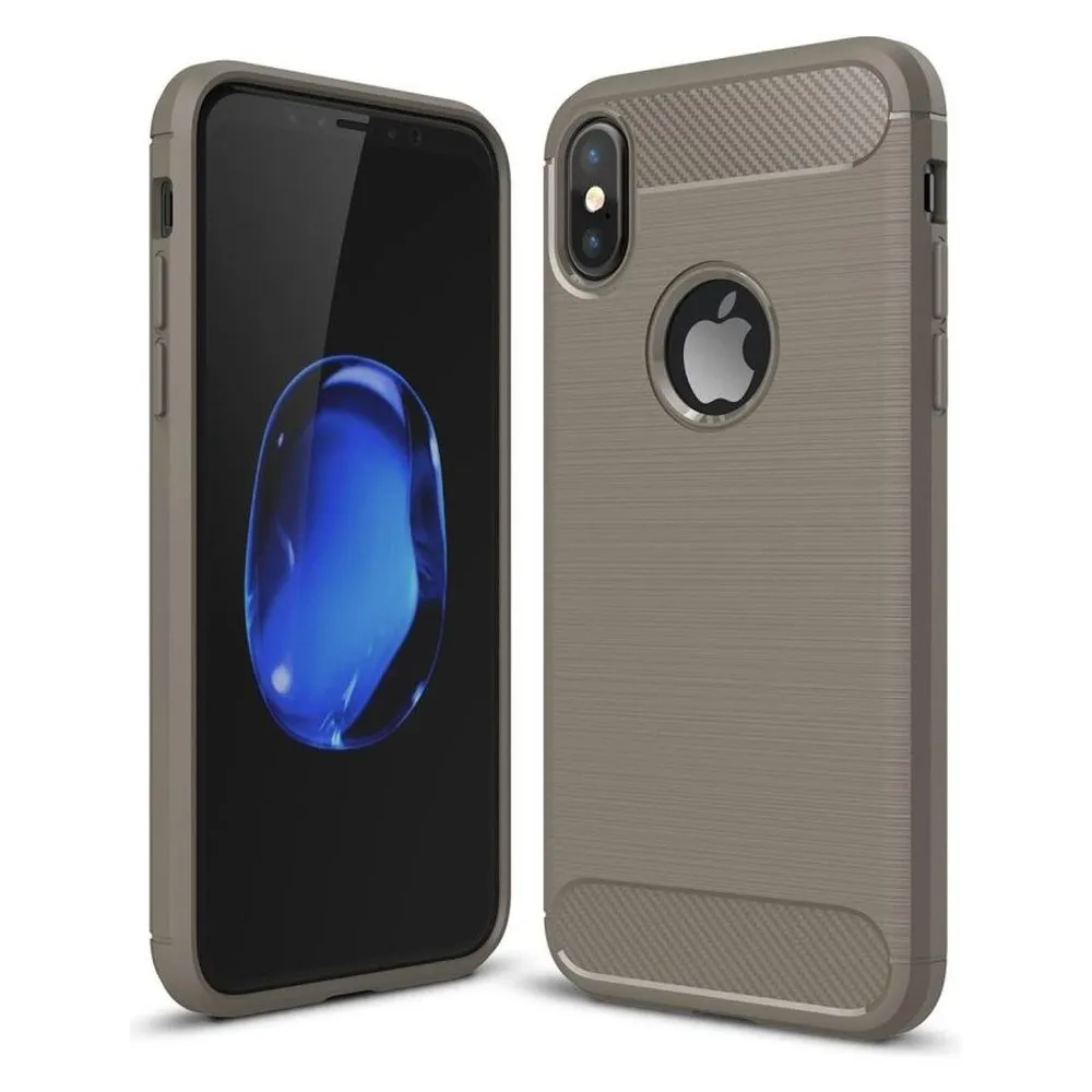 König Design Apple iPhone X / XS Hülle Case Handy Cover Schutz Tasche Schutzhülle Bumper Grau (Apple iPhone X, Apple iPhone XS)