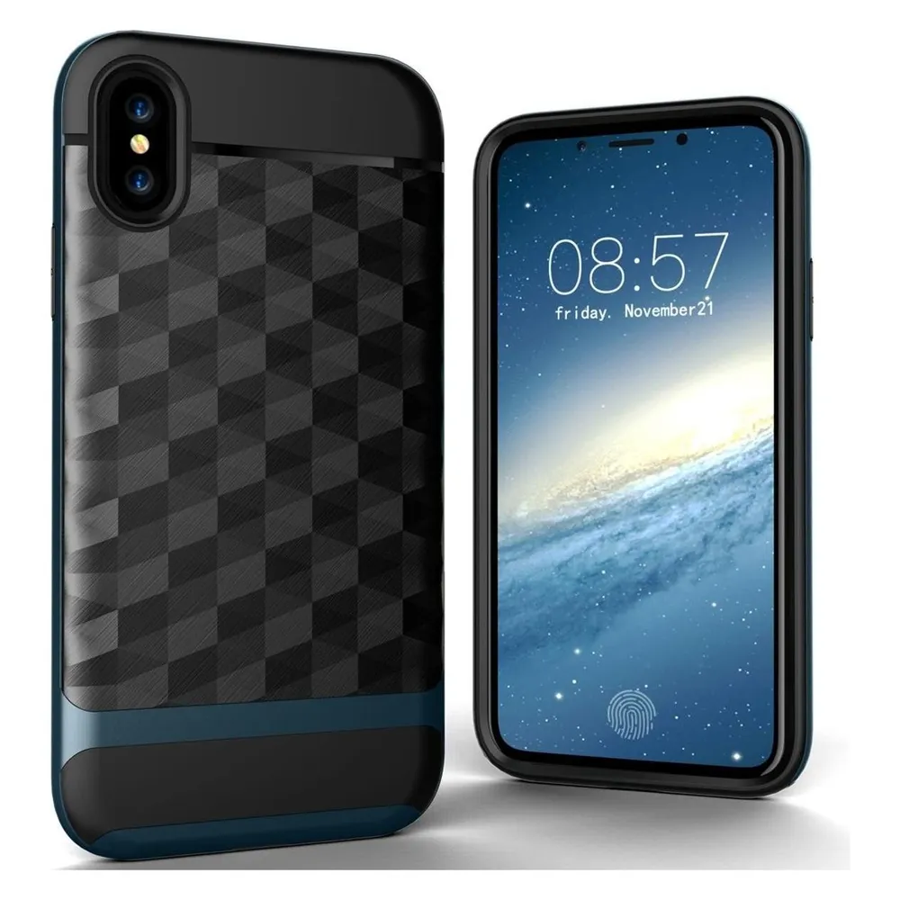 König Design Apple iPhone X / XS Hülle Case Handy Cover Schutz Tasche Schutzhülle Bumper Blau (Apple iPhone X, Apple iPhone XS)