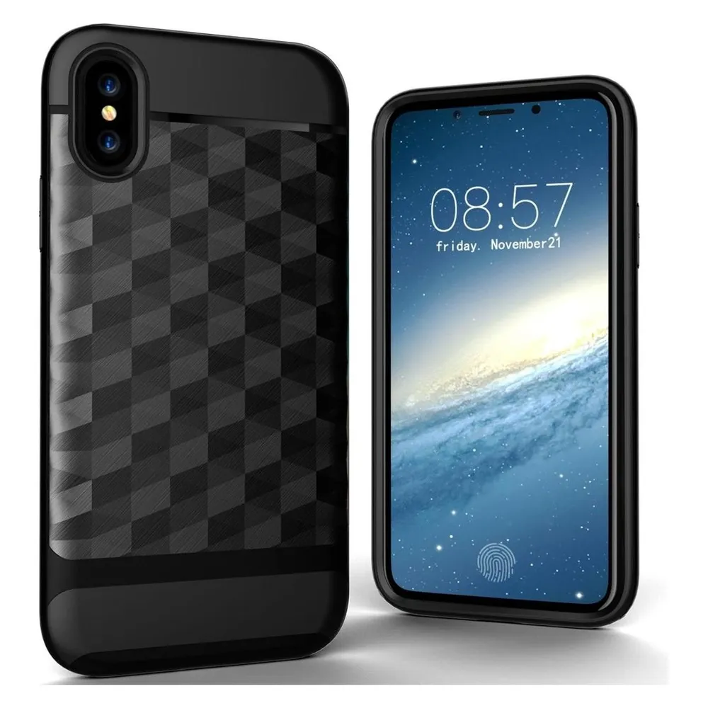 König Design Apple iPhone X / XS Hülle Case Handy Cover Schutz Tasche Schutzhülle Schwarz (Apple iPhone X, Apple iPhone XS)