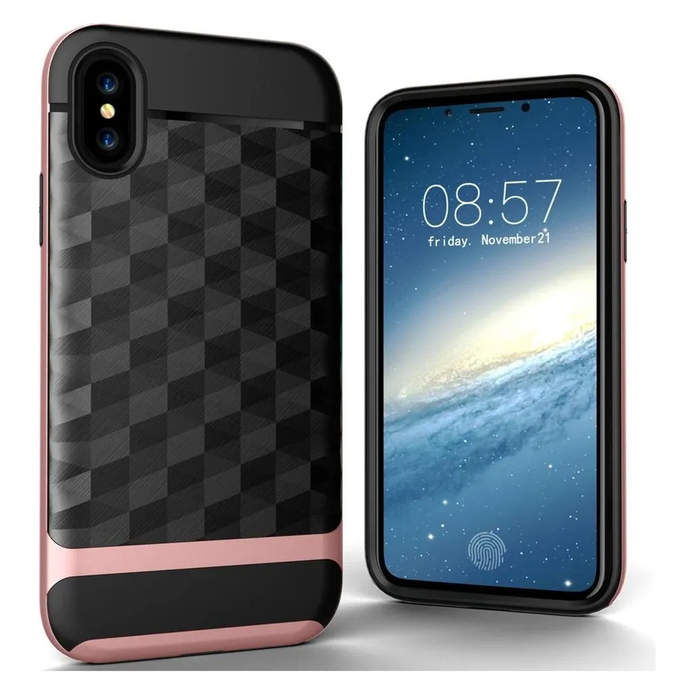 König Design Apple iPhone X / XS Hülle Case Handy Cover Schutz Tasche Schutzhülle Etuis Pinkj