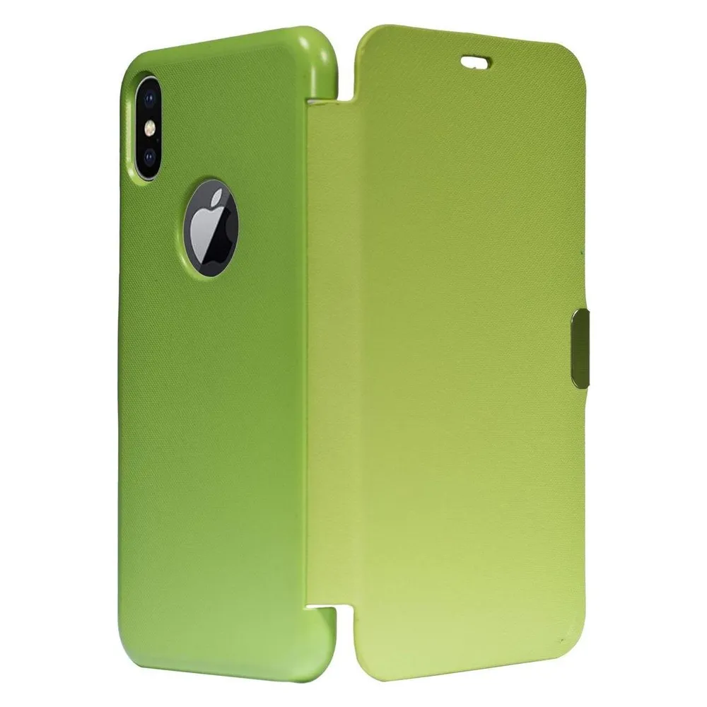 König Design Apple iPhone X / XS Hülle Case Handy Cover Schutz Tasche Flip Schutzhülle Grün