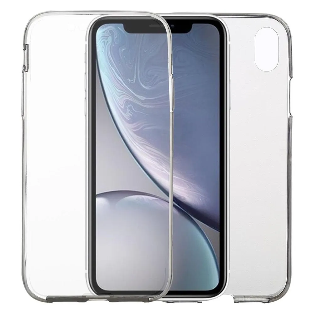 König Design Apple iPhone XR Hülle Case 360 Handy Schutz Tasche Cover Full TPU Transparent