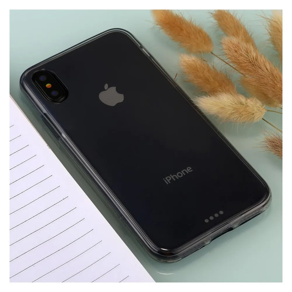 König Design Apple iPhone XS Full Body 360 Silikon Schutzhülle Handyhülle Case Hülle Grau