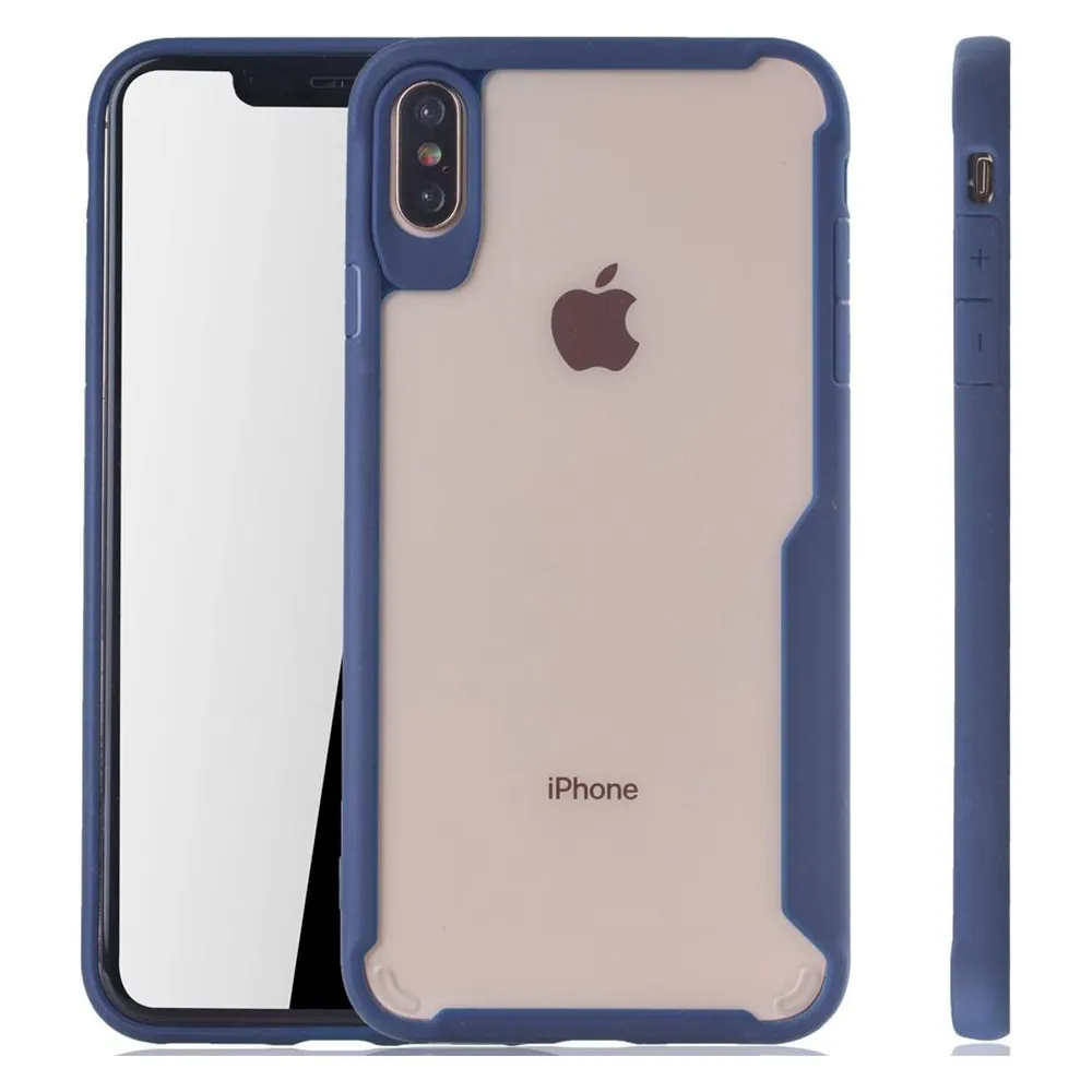 König Design Apple iPhone XS Max Hülle Case Handy Cover Schutz Tasche Schutzhülle Bumper Blau (Apple iPhone XS Max)