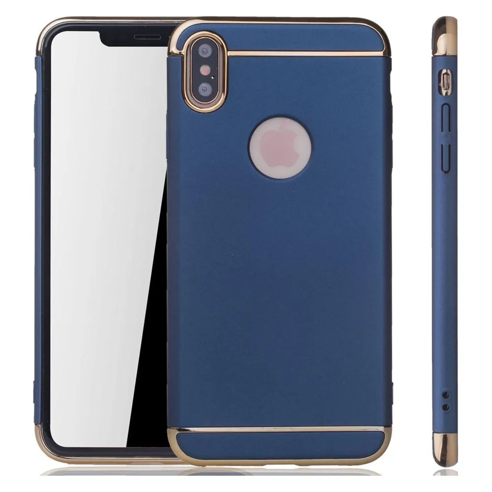 König Design Apple iPhone XS Max Hülle Case Handy Cover Schutz Tasche Schutzhülle Bumper Blau (Apple iPhone XS Max)