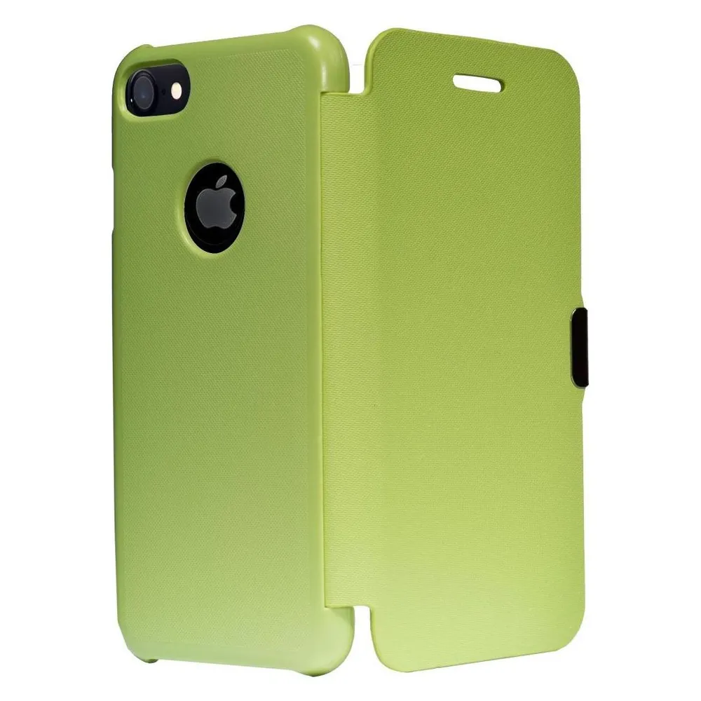 König Design Flip Cover Schutzhülle Slim Case Handyhülle Bookstyle für Apple iPhone 6 / 6s Plus Grün