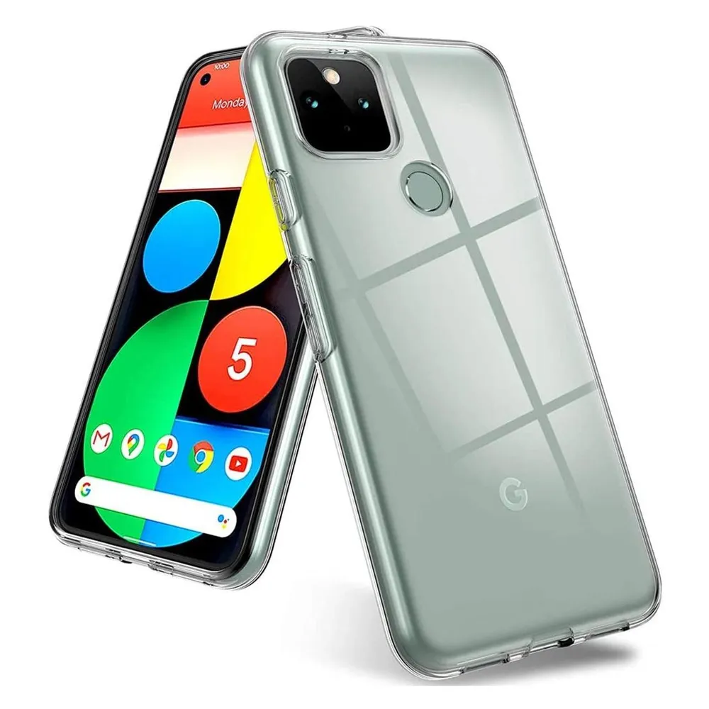 König Design Google Pixel 5 durchsichtige Handyhülle Schutzcase Cover Etui Bumper Transparent