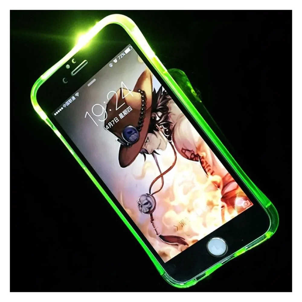König Design Handy Hülle LED Licht bei Anruf für Handy Apple iPhone XS Grün Case Bumper Cover
