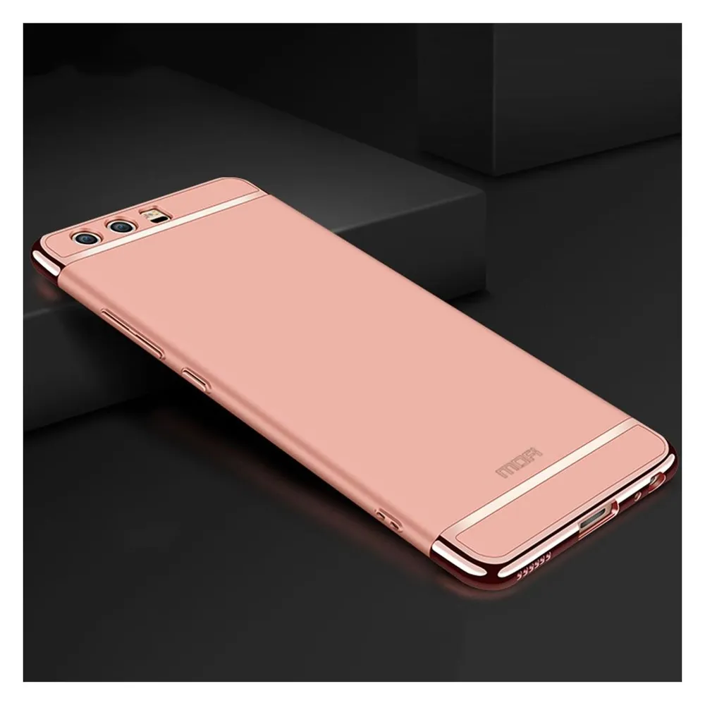 König Design Handy Hülle Schutz Case für Huawei P10 Plus Bumper 3 in 1 Cover Chrom Rose Gold
