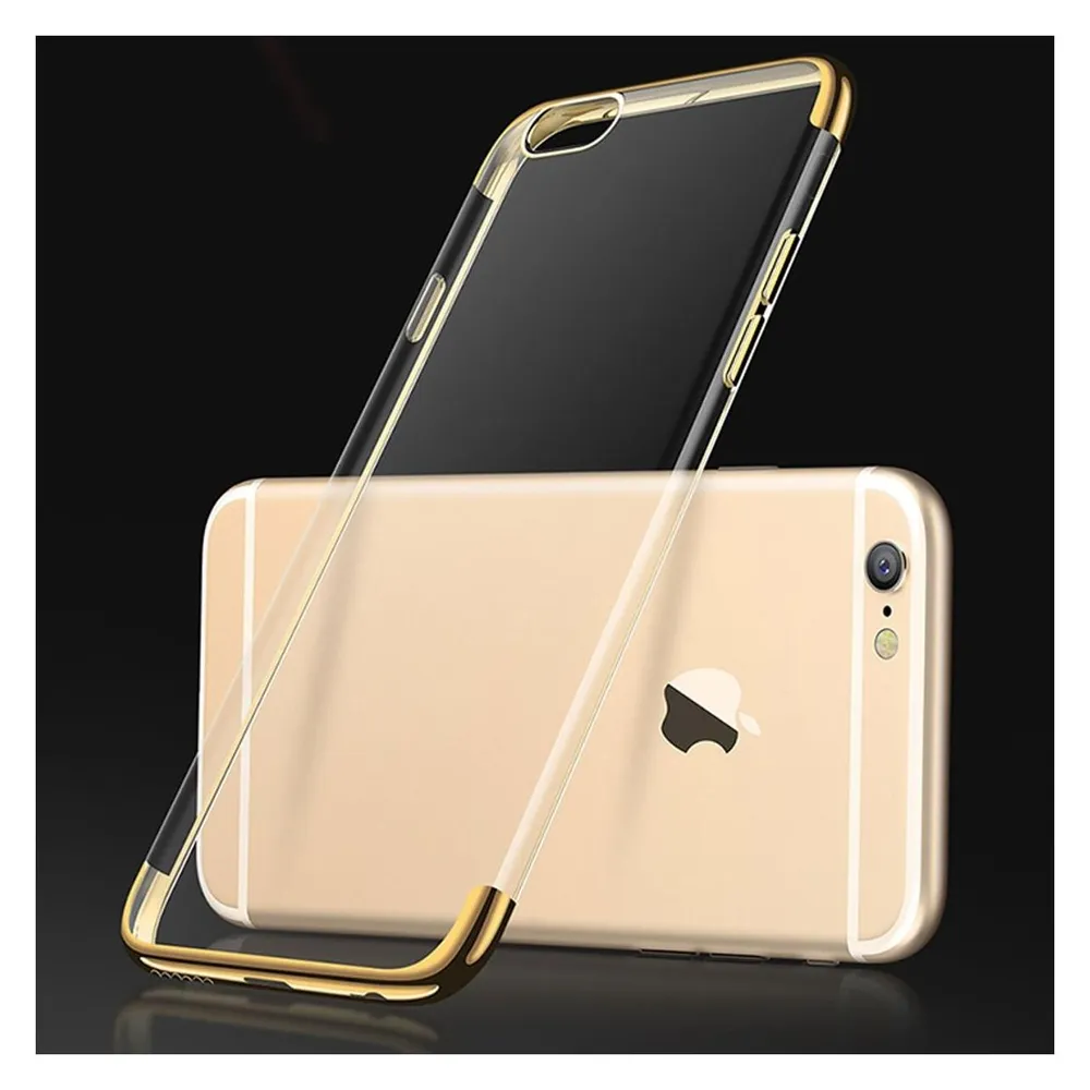 König Design Handy Hülle Schutz Case für Apple iPhone 6 / 6s Durchsichtig Transparent Gold