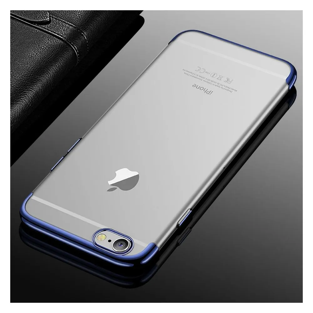 König Design Handy Hülle Schutz Case für Apple iPhone 6 / 6s Durchsichtig Transparent Blau