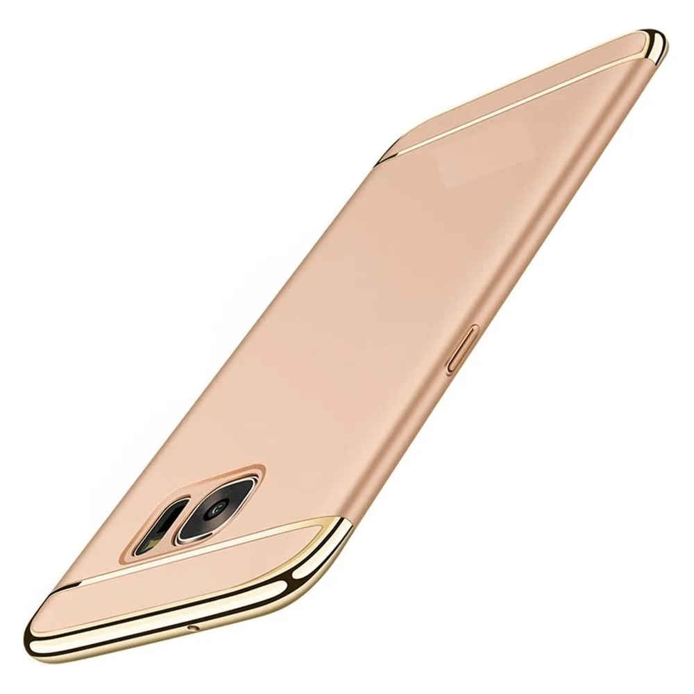 König Design Handy Hülle Schutz Case für Samsung Galaxy J3 2017 Bumper 3 in 1 Cover Gold Neu (Samsung Galaxy J3 (2017))
