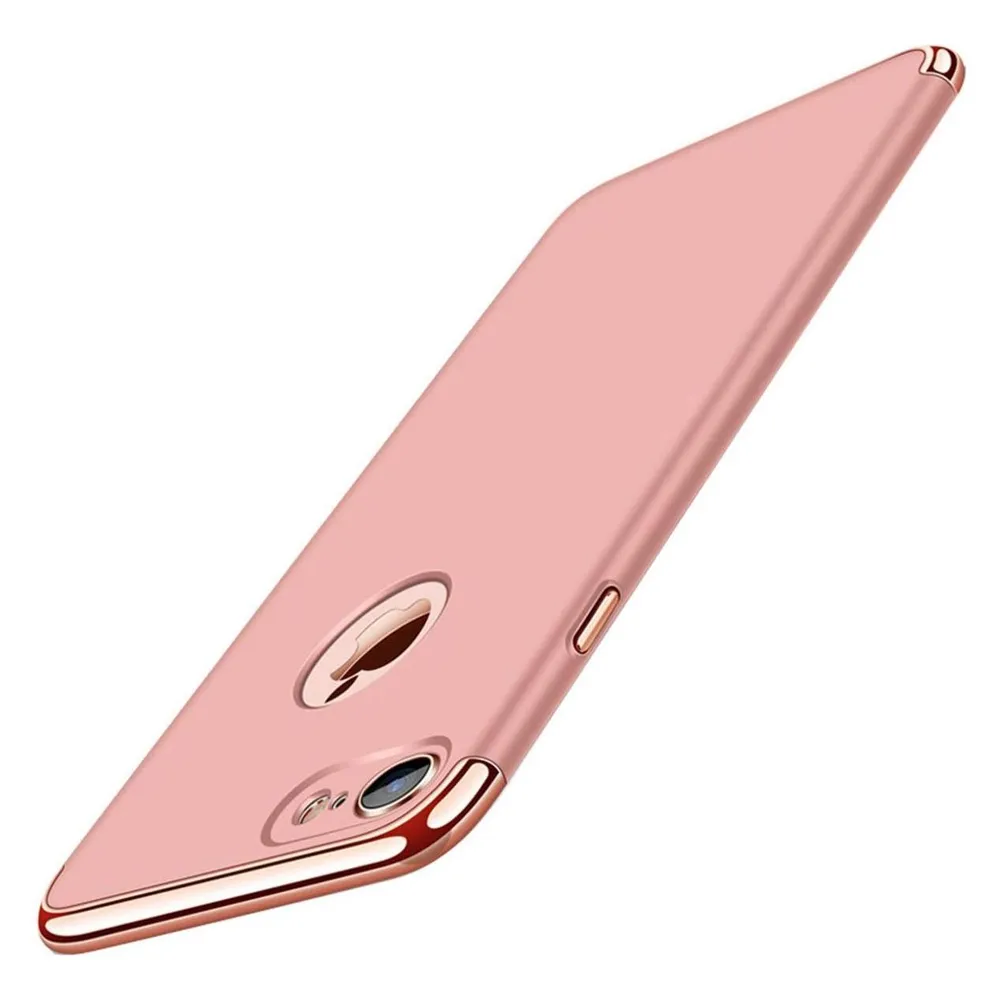 König Design Handy Hülle Schutz Case für Apple iPhone 6 / 6s Bumper 3 in 1 Cover Rose Gold