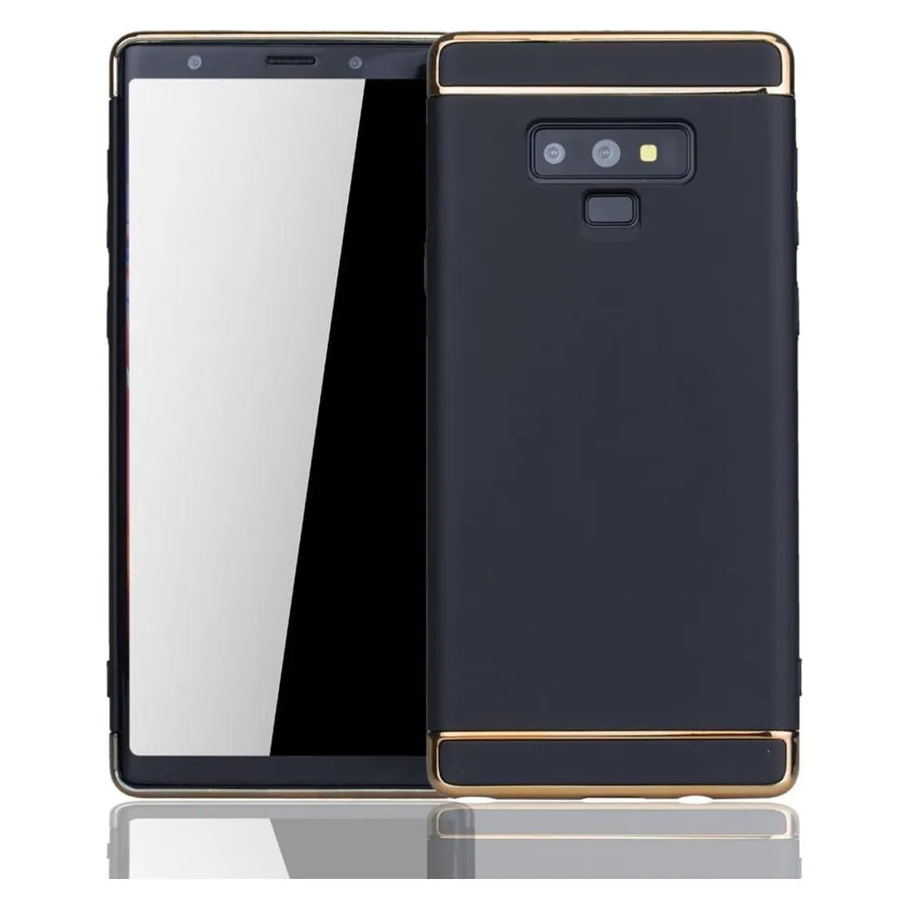 König Design Handy Hülle Schutz Case für Samsung Galaxy Note 9 Bumper 3 in 1 Cover Schwarz