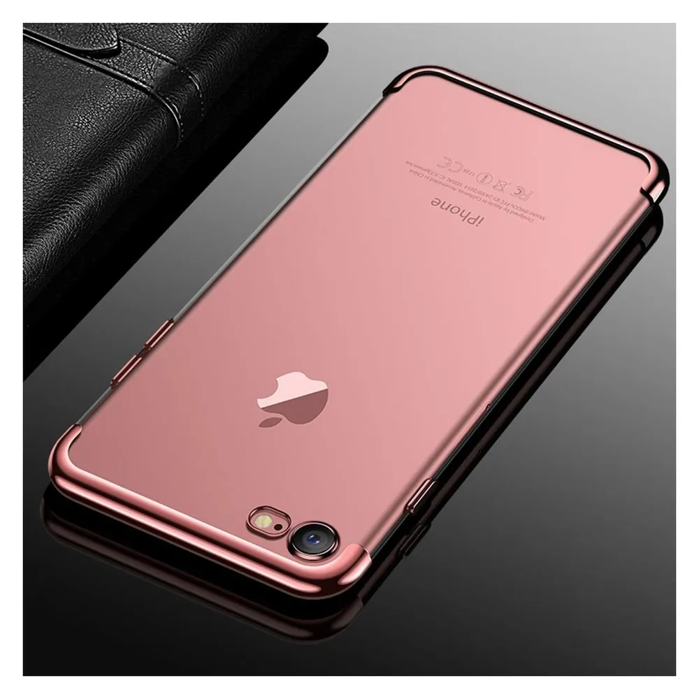 König Design Handy Hülle Schutz für Apple iPhone 7 / 8 Durchsichtig Transparent Rose Pink Neu