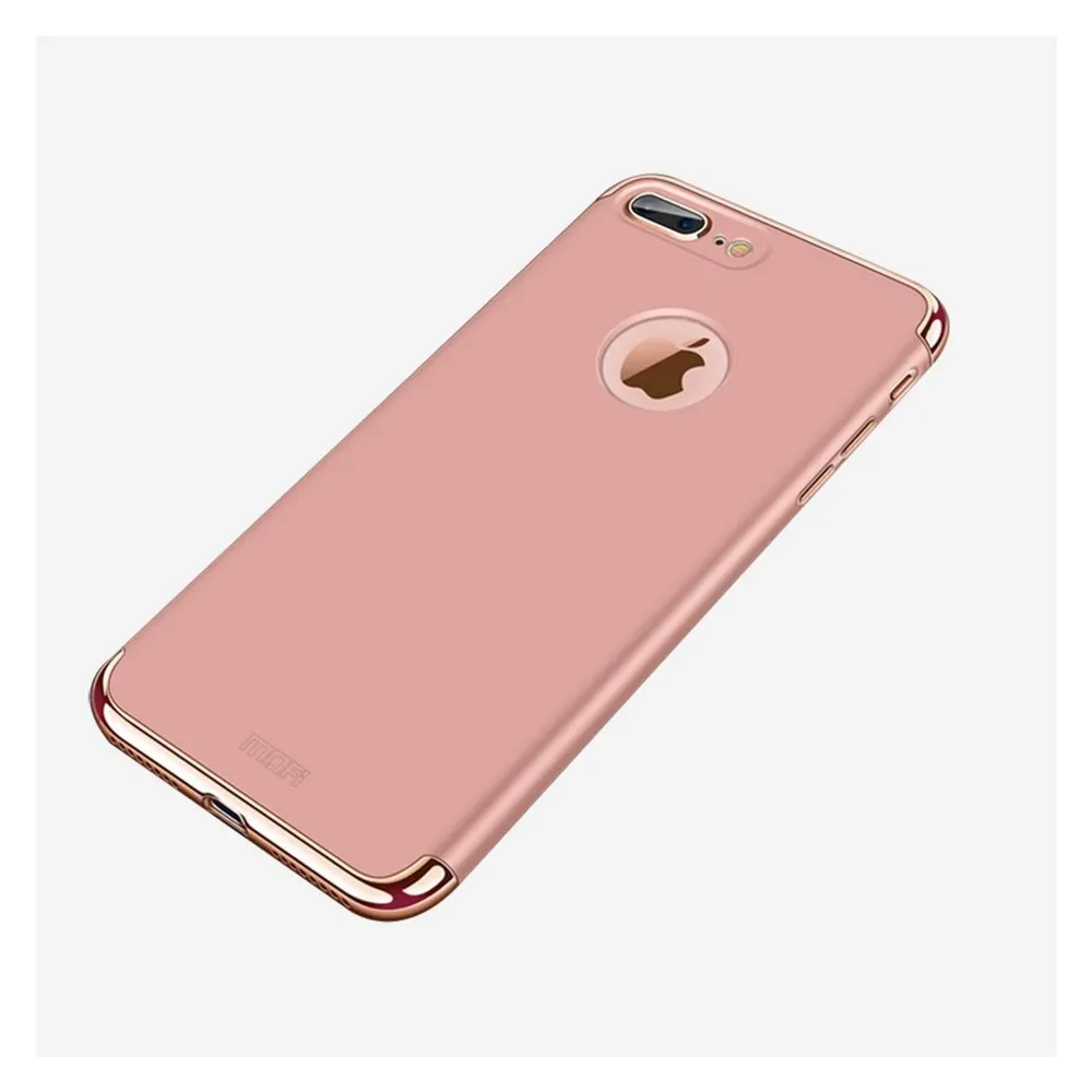 König Design Handy Hülle Schutz Case für Apple iPhone 8 Plus Bumper 3 in 1 Cover Rose Gold